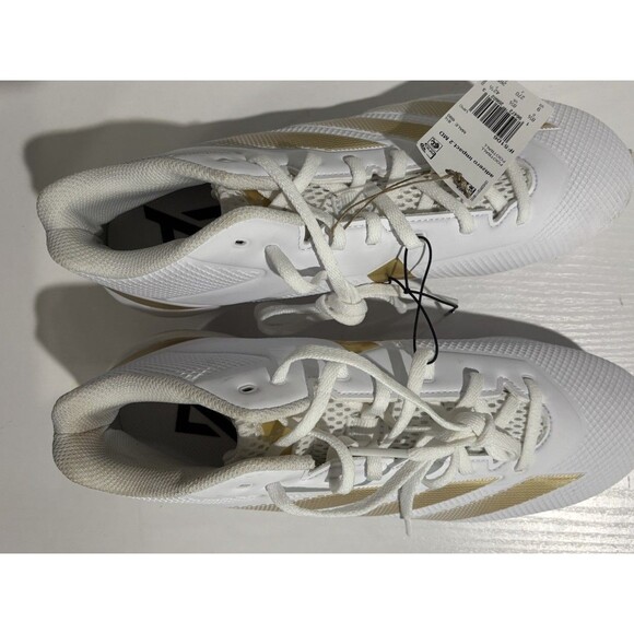 Adidas Adizero Impact.2 MD Mens Shoes Sz 9 White Gold Lace-Up Football Cleats - Picture 2 of 8
